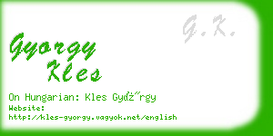 gyorgy kles business card